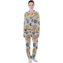 Sea World Vintage Pattern Casual Jacket And Pants Set