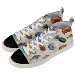 Sea World Vintage Pattern Men s Mid-top Canvas Sneakers by Valentinaart