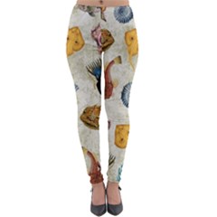 Sea World Vintage Pattern Lightweight Velour Leggings