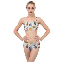 Sea World Vintage Pattern Layered Top Bikini Set