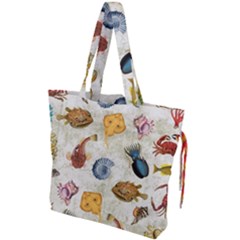 Sea World Vintage Pattern Drawstring Tote Bag