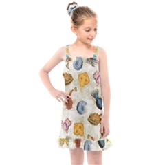 Sea World Vintage Pattern Kids  Overall Dress