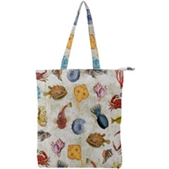 Sea World Vintage Pattern Double Zip Up Tote Bag