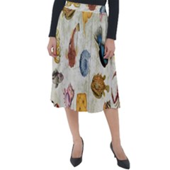 Sea World Vintage Pattern Classic Velour Midi Skirt 