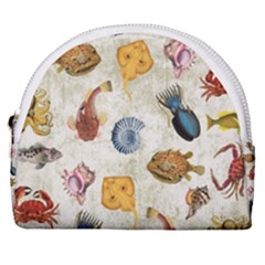 Sea World Vintage Pattern Horseshoe Style Canvas Pouch