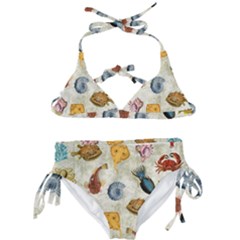 Sea World Vintage Pattern Kids  Classic Bikini Set