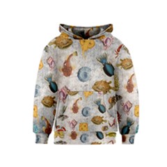 Sea World Vintage Pattern Kids  Pullover Hoodie by Valentinaart