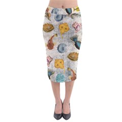 Sea World Vintage Pattern Midi Pencil Skirt by Valentinaart