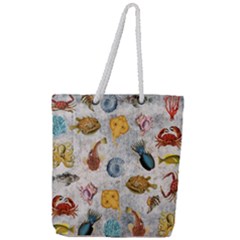 Sea World Vintage Pattern Full Print Rope Handle Tote (large) by Valentinaart