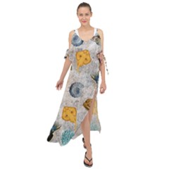 Sea World Vintage Pattern Maxi Chiffon Cover Up Dress