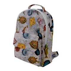 Sea World Vintage Pattern Flap Pocket Backpack (large)