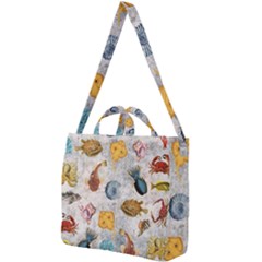 Sea World Vintage Pattern Square Shoulder Tote Bag by Valentinaart