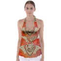 Wonderful Dragon On A Shield With Wings Babydoll Tankini Top View1