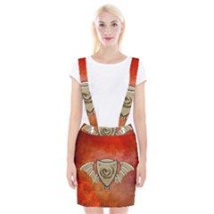 Wonderful Dragon On A Shield With Wings Braces Suspender Skirt by FantasyWorld7