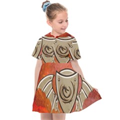 Wonderful Dragon On A Shield With Wings Kids  Sailor Dress