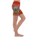 Wonderful Dragon On A Shield With Wings Kids  Lightweight Velour Capri Yoga Leggings View3