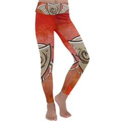 Wonderful Dragon On A Shield With Wings Kids  Lightweight Velour Classic Yoga Leggings