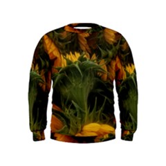 Bunch Of Sunflowers Kids  Sweatshirt by okhismakingart