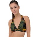 Bunch of Sunflowers Halter Plunge Bikini Top View1