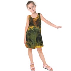 Bunch Of Sunflowers Kids  Sleeveless Dress by okhismakingart