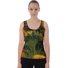 Bunch Of Sunflowers Velvet Tank Top