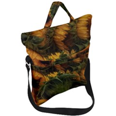 Bunch Of Sunflowers Fold Over Handle Tote Bag