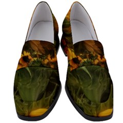 Bunch Of Sunflowers Women s Chunky Heel Loafers