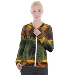 Bunch Of Sunflowers Casual Zip Up Jacket