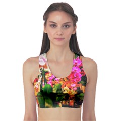 Orchids In The Market Sports Bra by okhismakingart