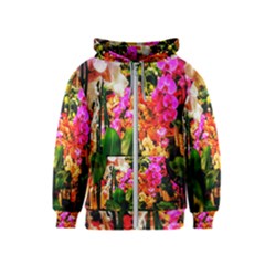 Orchids In The Market Kids  Zipper Hoodie by okhismakingart