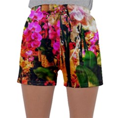 Orchids In The Market Sleepwear Shorts by okhismakingart