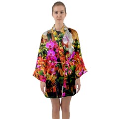 Orchids In The Market Long Sleeve Kimono Robe by okhismakingart