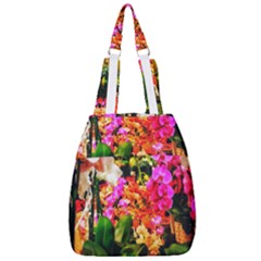 Orchids In The Market Center Zip Backpack