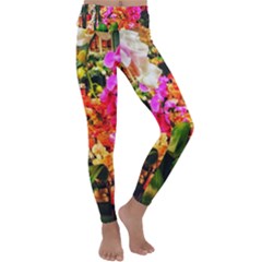 Orchids In The Market Kids  Lightweight Velour Classic Yoga Leggings by okhismakingart