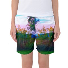 Field Of Goldenrod Women s Basketball Shorts by okhismakingart