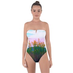 Field Of Goldenrod Tie Back One Piece Swimsuit by okhismakingart