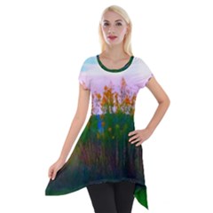 Field Of Goldenrod Short Sleeve Side Drop Tunic by okhismakingart