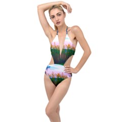 Field Of Goldenrod Plunging Cut Out Swimsuit by okhismakingart