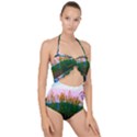 Field of Goldenrod Scallop Top Cut Out Swimsuit View1