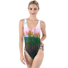 Field Of Goldenrod High Leg Strappy Swimsuit