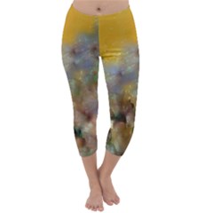 Abstract: Candle And Nail Polish Capri Winter Leggings  by okhismakingart