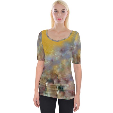 Abstract: Candle And Nail Polish Wide Neckline Tee by okhismakingart