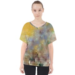 Abstract: Candle And Nail Polish V-neck Dolman Drape Top by okhismakingart