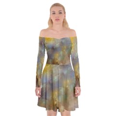 Abstract: Candle And Nail Polish Off Shoulder Skater Dress by okhismakingart