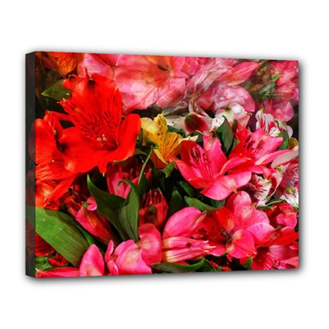 Lovely Lilies  Canvas 14  X 11  (stretched) by okhismakingart