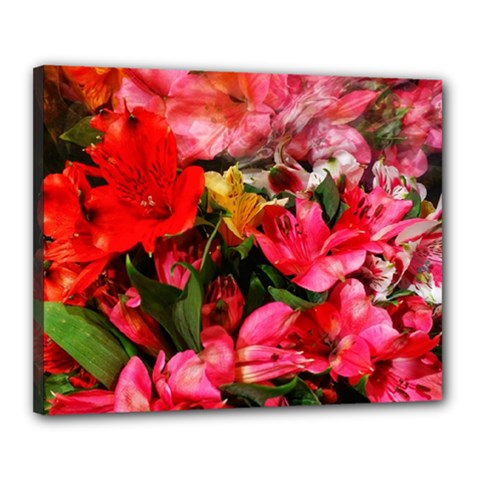 Lovely Lilies  Canvas 20  X 16  (stretched) by okhismakingart