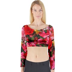 Lovely Lilies  Long Sleeve Crop Top by okhismakingart