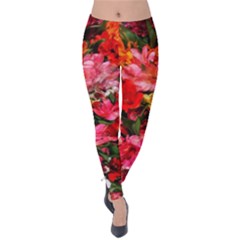 Lovely Lilies  Velvet Leggings by okhismakingart