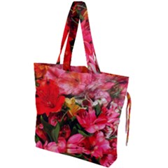 Lovely Lilies  Drawstring Tote Bag by okhismakingart