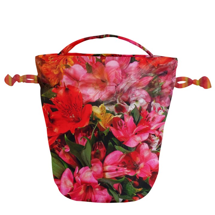 Lovely Lilies  Drawstring Bucket Bag